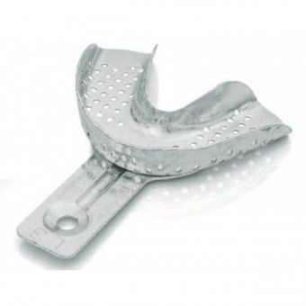 Ложка слепочная нижняя большая (L) с перфораций без бортика, детская, из алюминия